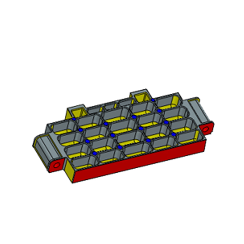 อลูมิเนียมอัลลอยด์หล่อช่องใส่แบตเตอรี่แผ่นหนึ่งแม่พิมพ์สองหลุม อลูมิเนียมอัลลอยด์หล่อช่องใส่แบตเตอรี่แผ่นหนึ่งแม่พิมพ์สองหลุม